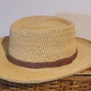 Scala Raffia Gambler’s Hat, L/XL